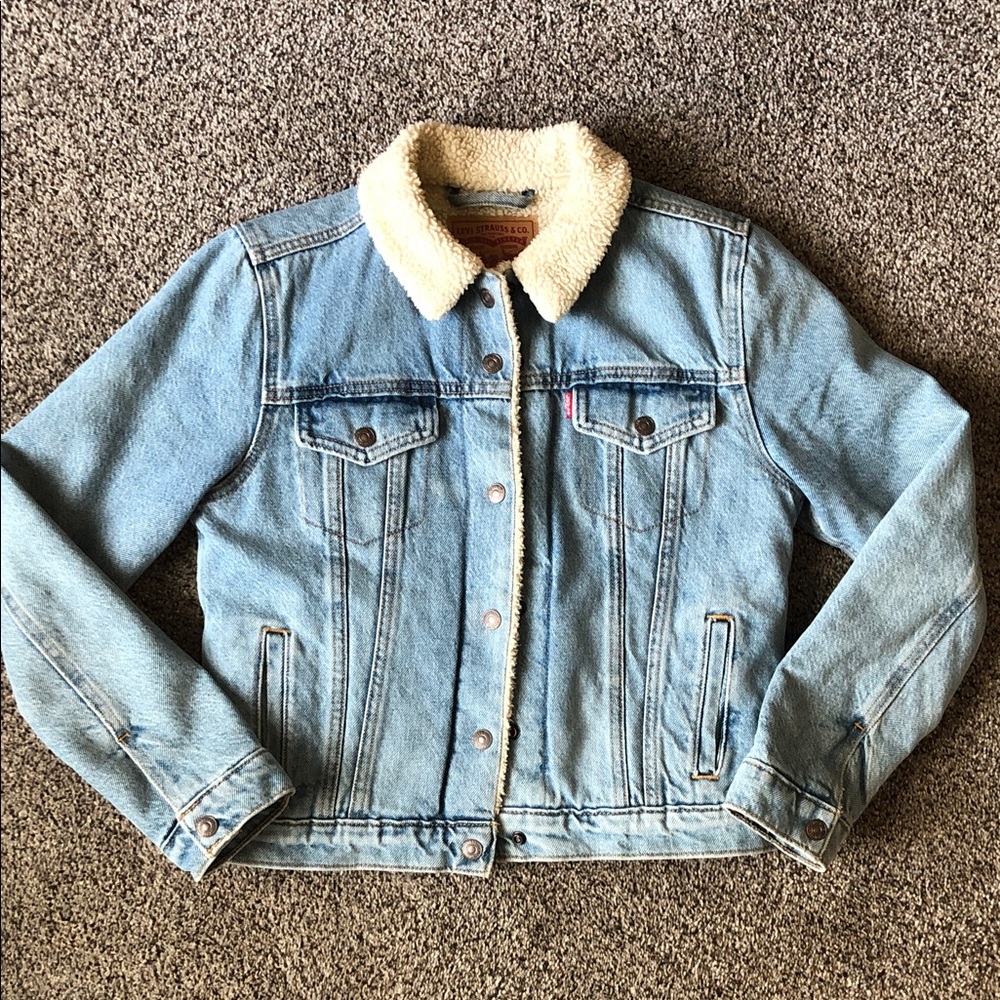 Levi’s Denim Sherpa-Lined Trucker Jacket